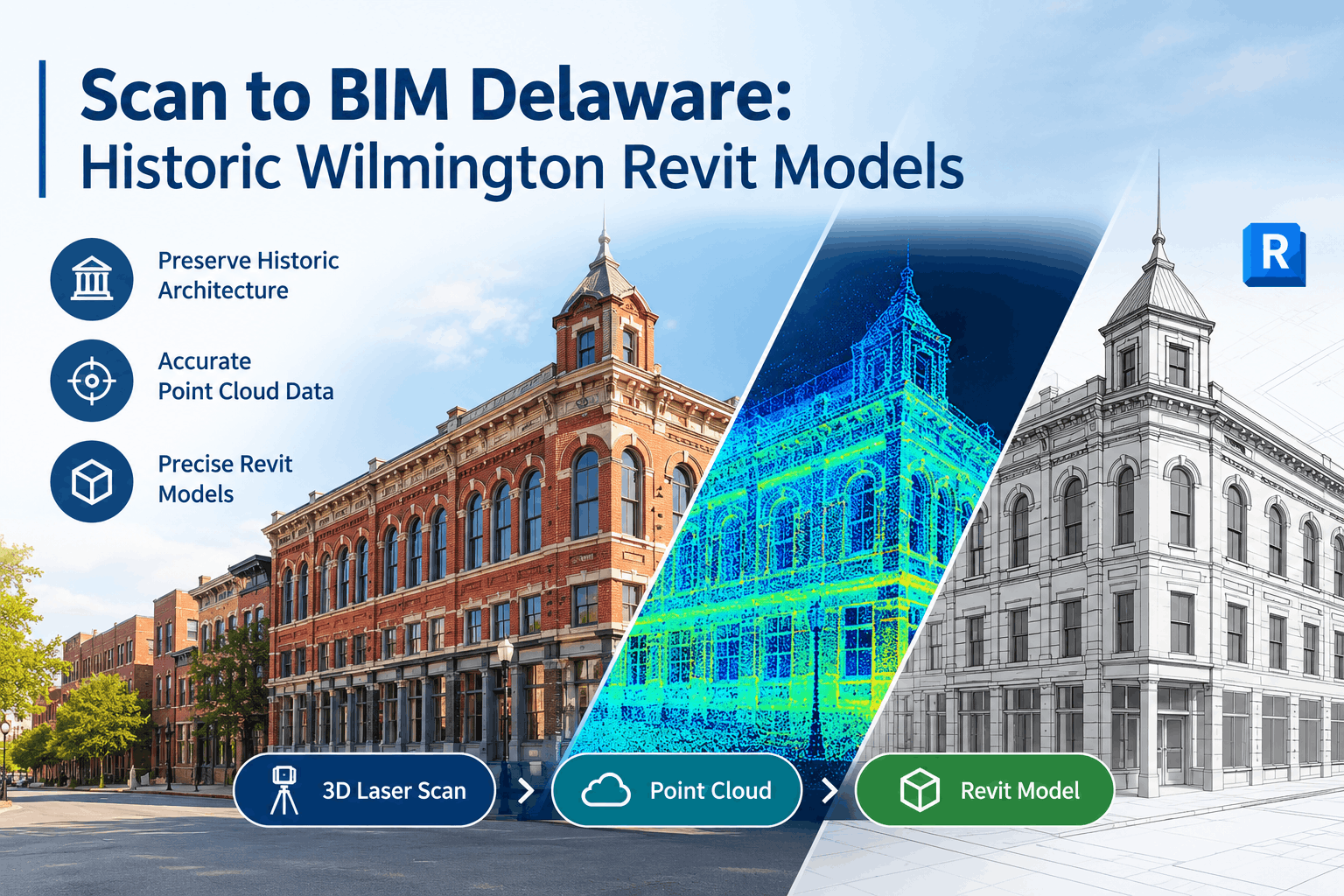 scan to bim histroric wilmington models